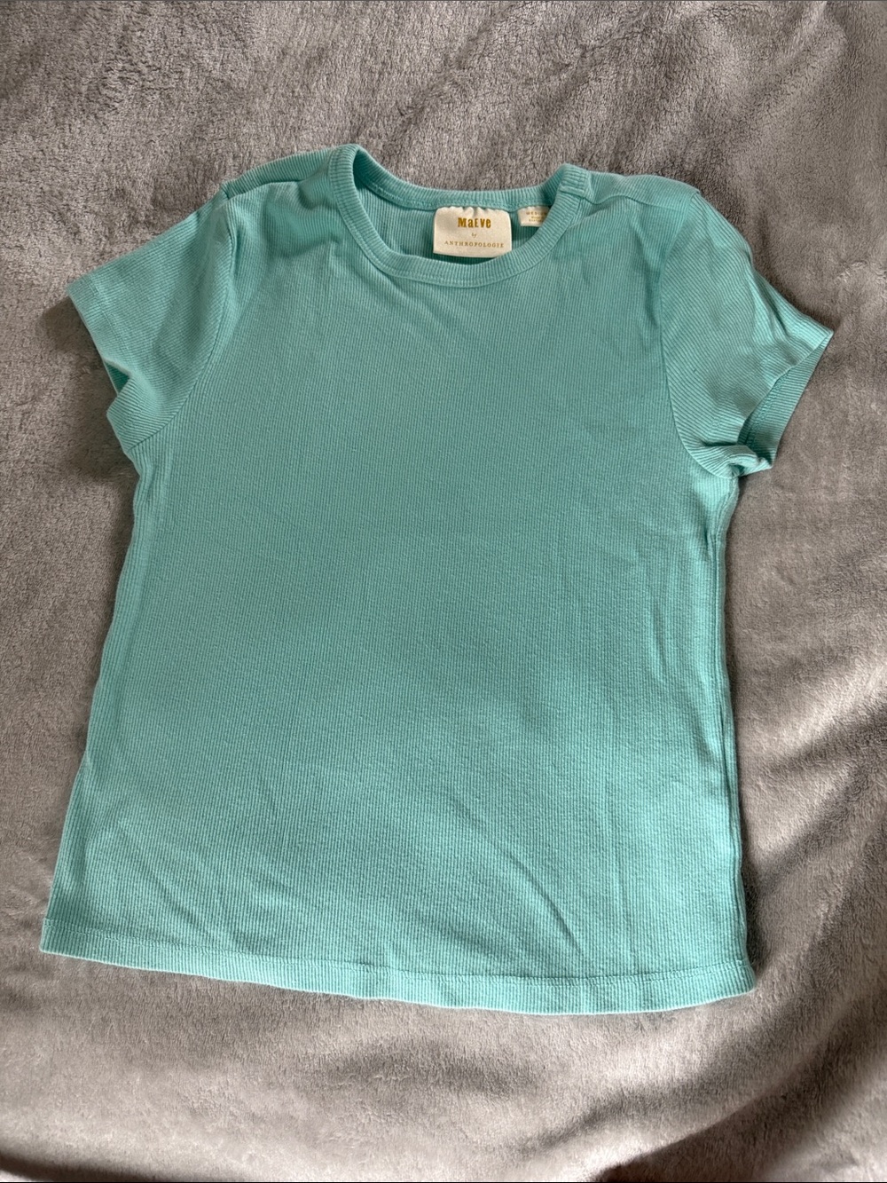 Anthropologie Short Sleeve Tee in Aqua